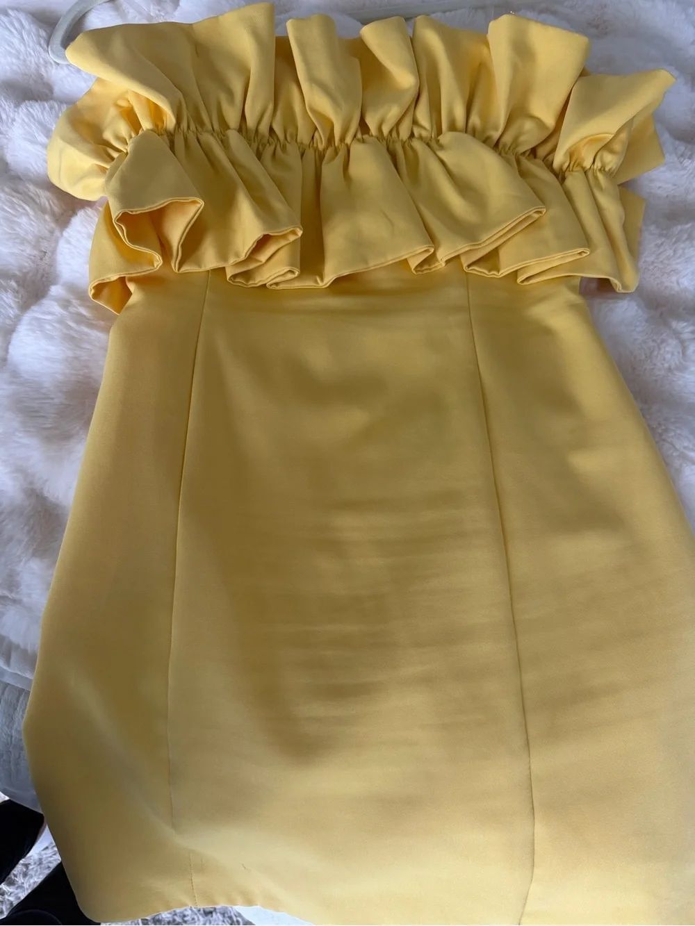 DO+BE Yellow Ruffle Off-Shoulder Dress - Picture 5 of 8